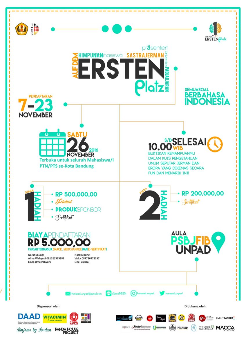 Uji pengetahuan umum-mu tentang Eropa dan Jerman di acara Auf Dem Ersten Platz. Ayo segera daftarkan dirimu dan menangkan hadiahnya!
