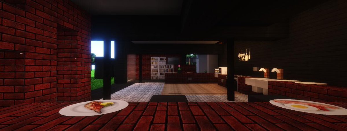 Zautrawork Of China A Twitter 看 我们的现代建筑也同样出色 这是北尘设计的 红砖黑木房 想要了解更多关于 Minecraft建筑 就关注我们 Teamzautrawork Wow The Villa Is So Beautiful I Want To Live In T Co lxssvvpr