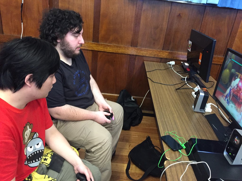 CouchWarriors's tweet photo. Ebabil (middle) #BAM8 champ for #DOA5LR practicing to rep Aus at Battleroyal #nec17 in Philadelphia @TeamNINJAStudio https://t.co/4Qk67IWijU