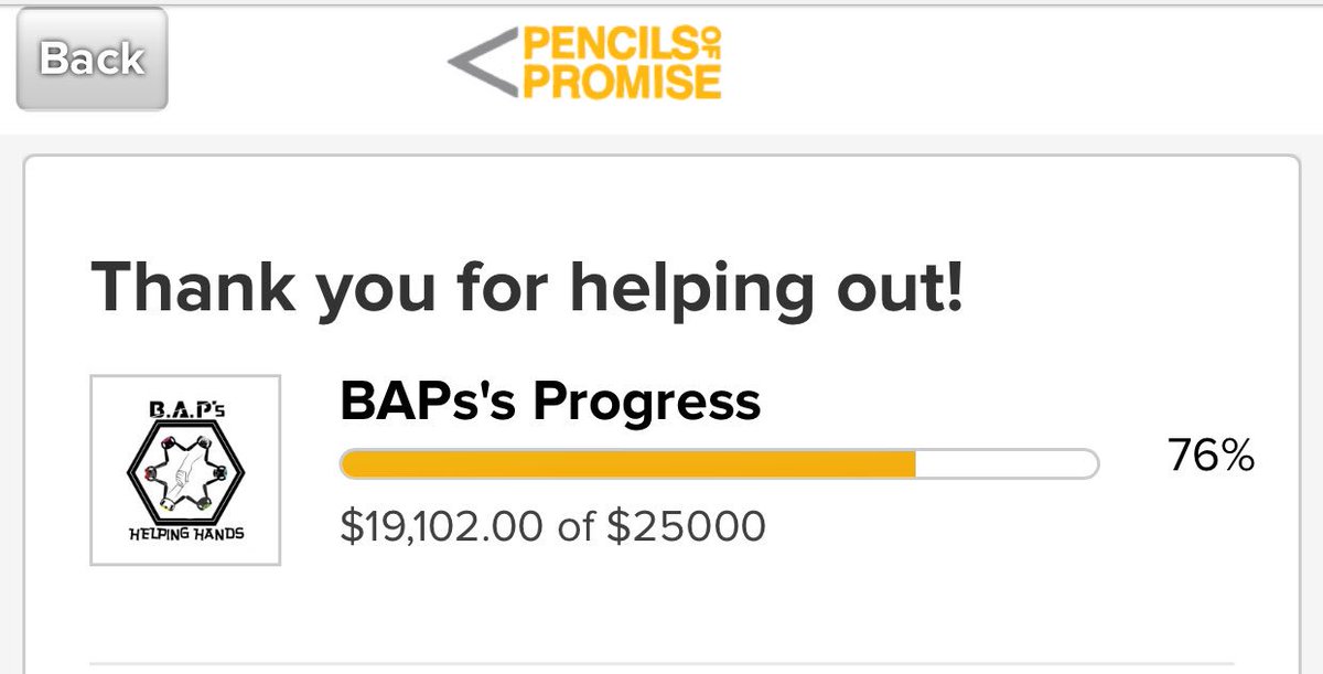 BAPHelpingHands's tweet photo. [‼️] We are at $19,102 &amp; 76% towards goal for #BAPTown. $5,898 remains. Deadline December 26! 🙏 💕✏️📚❤️@BAP_Daehyun . #GetWellSoonYongguk https://t.co/xS8zHGFXZu