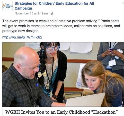 KarenNemethEdM's tweet photo. And here’s how I learned about #First8Hackathon - via Facebook: https://t.co/Y8V535ddg3