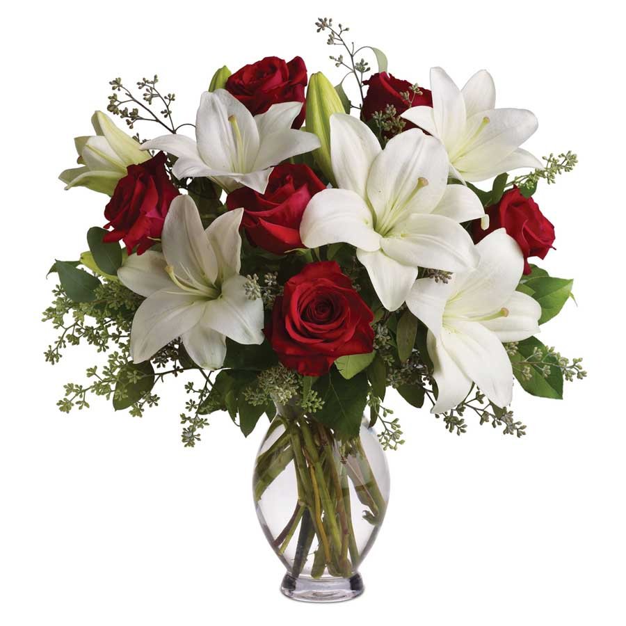 floristaus's tweet photo. 'Hooray for Love' Put these words into #flowers with red roses and white lilies accented with greenery https://t.co/tAjV5SAKfj #bouquet https://t.co/NiUx9ggCO3