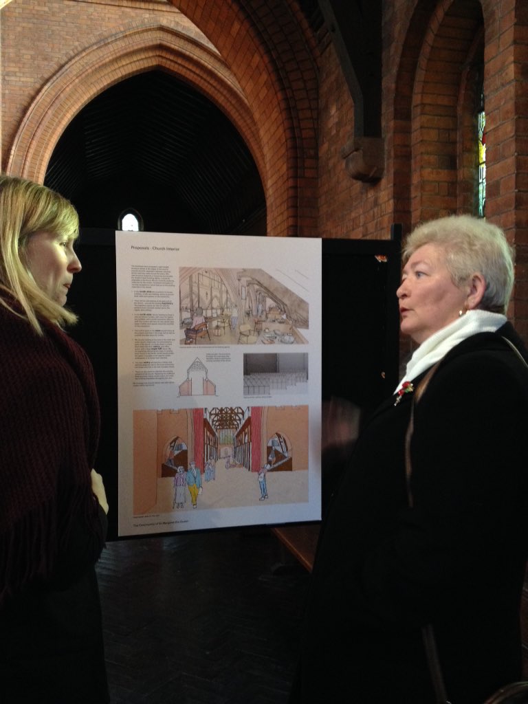 Amalie Riches of @MikhailRiches presents future plans to #Streatham community this morning and shows future plans #wellattended #openday