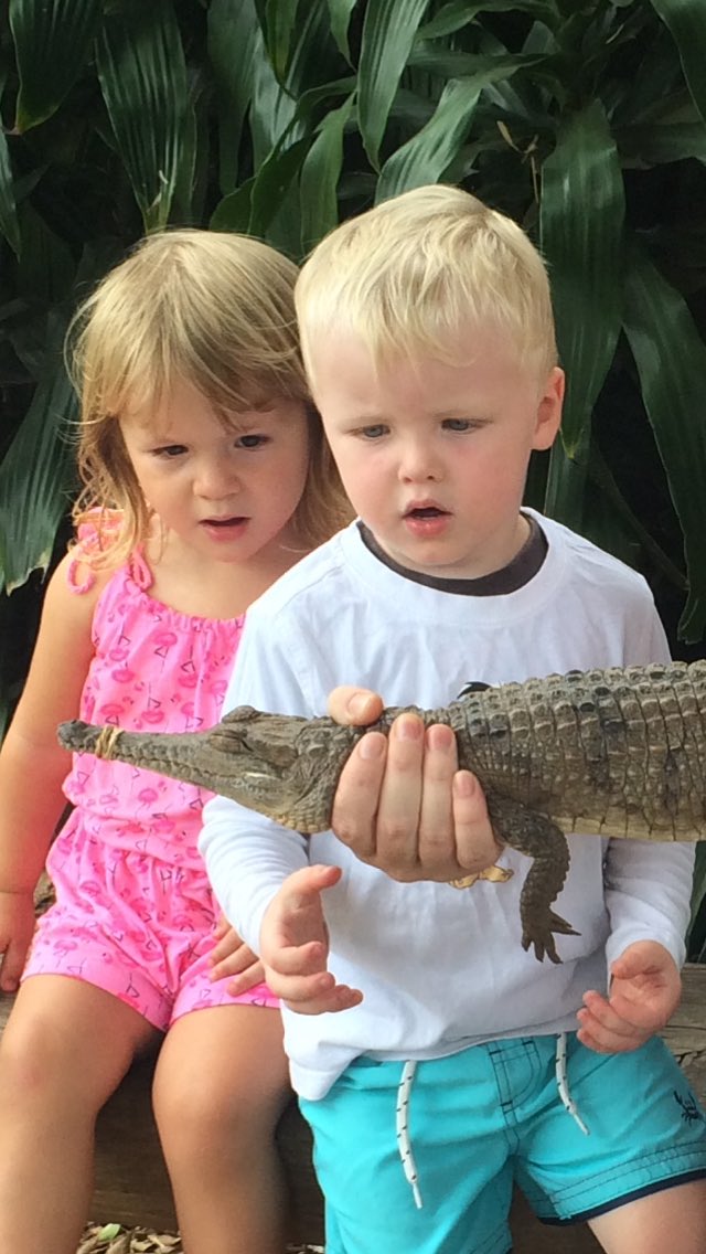 Jacquitalks's tweet photo. Crocodile came to visit Ky &amp; her friend Fred today at her birthday party #kylaturnstwo #Crocs #QLDZoo https://t.co/168qoSoOol