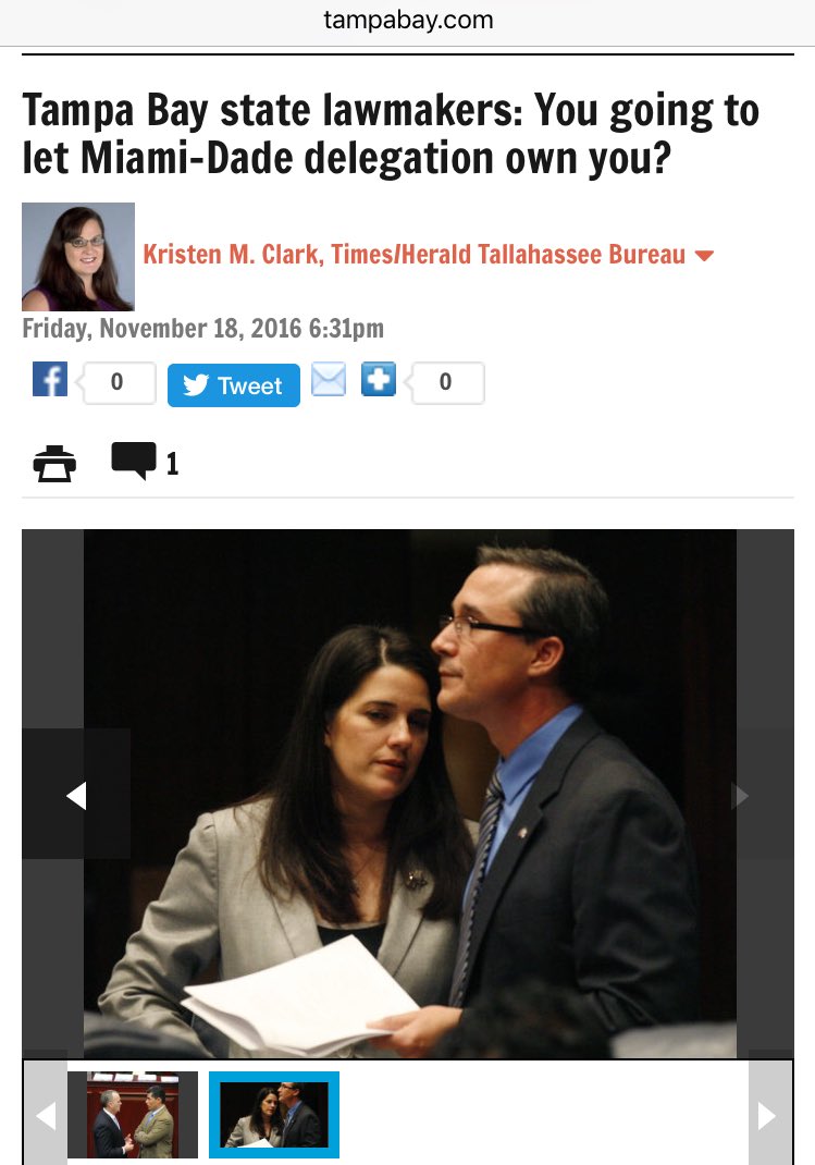 MarcACaputo's tweet photo. A misleading headline was slapped on this Miami Herald story by Tampa Bay Times (story quotes ZERO Tampa-area lawmakers) https://t.co/ERkWybtwuT