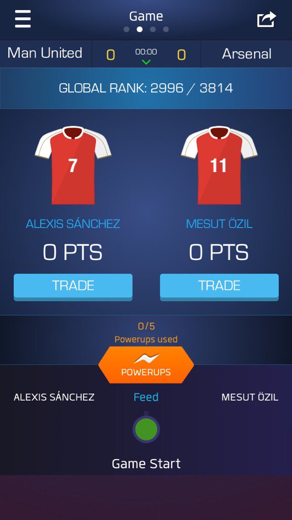K17Lad2's tweet photo. I just drafted Alexis Sánchez &amp; Mesut Özil on @UltimateFanLive for #mufc v #arsenal https://t.co/ES8V13VBws https://t.co/rjdN3rrJte