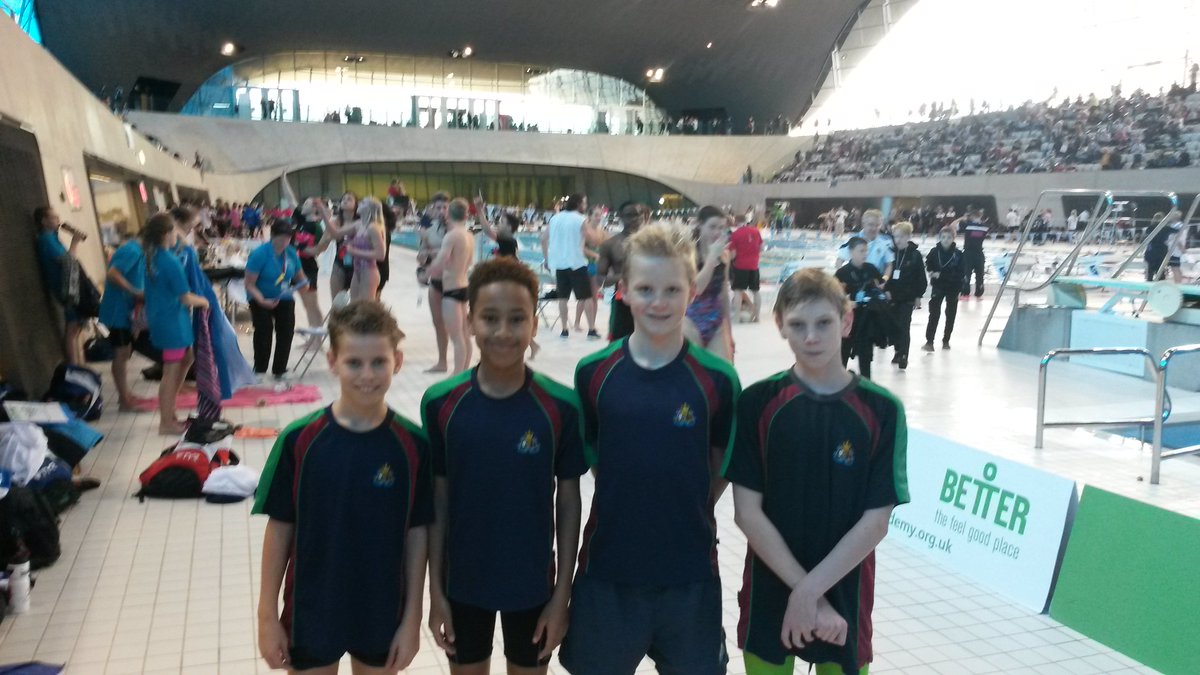 Junior Boys Medley Relay Team at the London Aquatic Centre for the National Schools Relay Championships