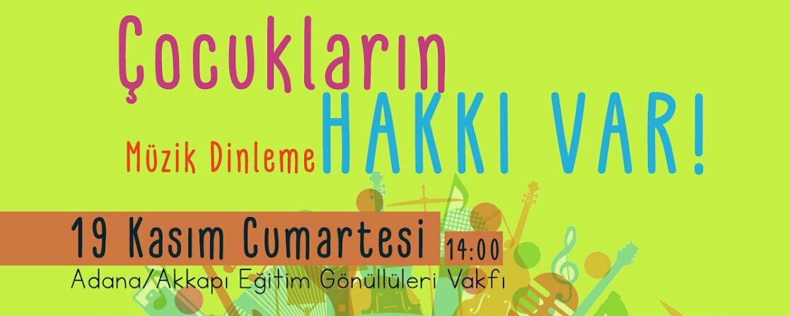 Bugün#AkustikaCocuk ile  #Adana Akkapı Eğitim Gönüllüleri Vakfı'ndayiz! Müzik dinlemek tüm çocukların hakkı! 
🎶🌞🍀