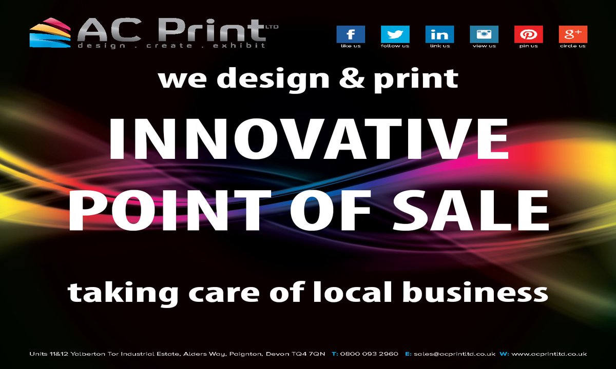 When point of sale is critical to your marketing plans, we're the people to call!  0800 093 2960