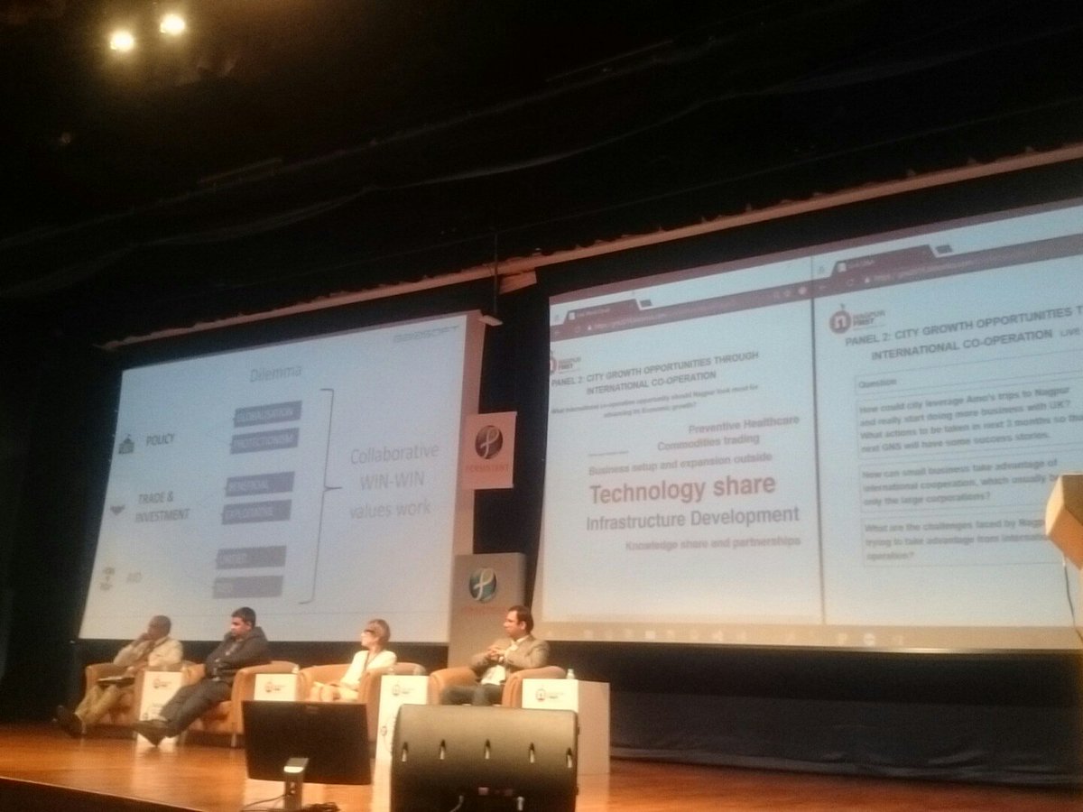 me_manishk's tweet photo. Gautam Karajgi and Morel Fourman talking about sustainable development at #GNS2016 #NagpurFirst #MakeNagpurGreatAgain https://t.co/N4mZPhfoj0