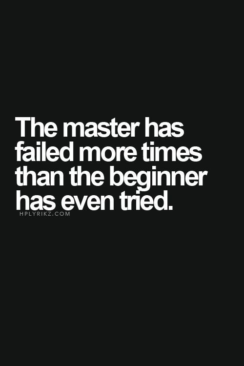 'The master has failed more times than the beginner has ever tried"