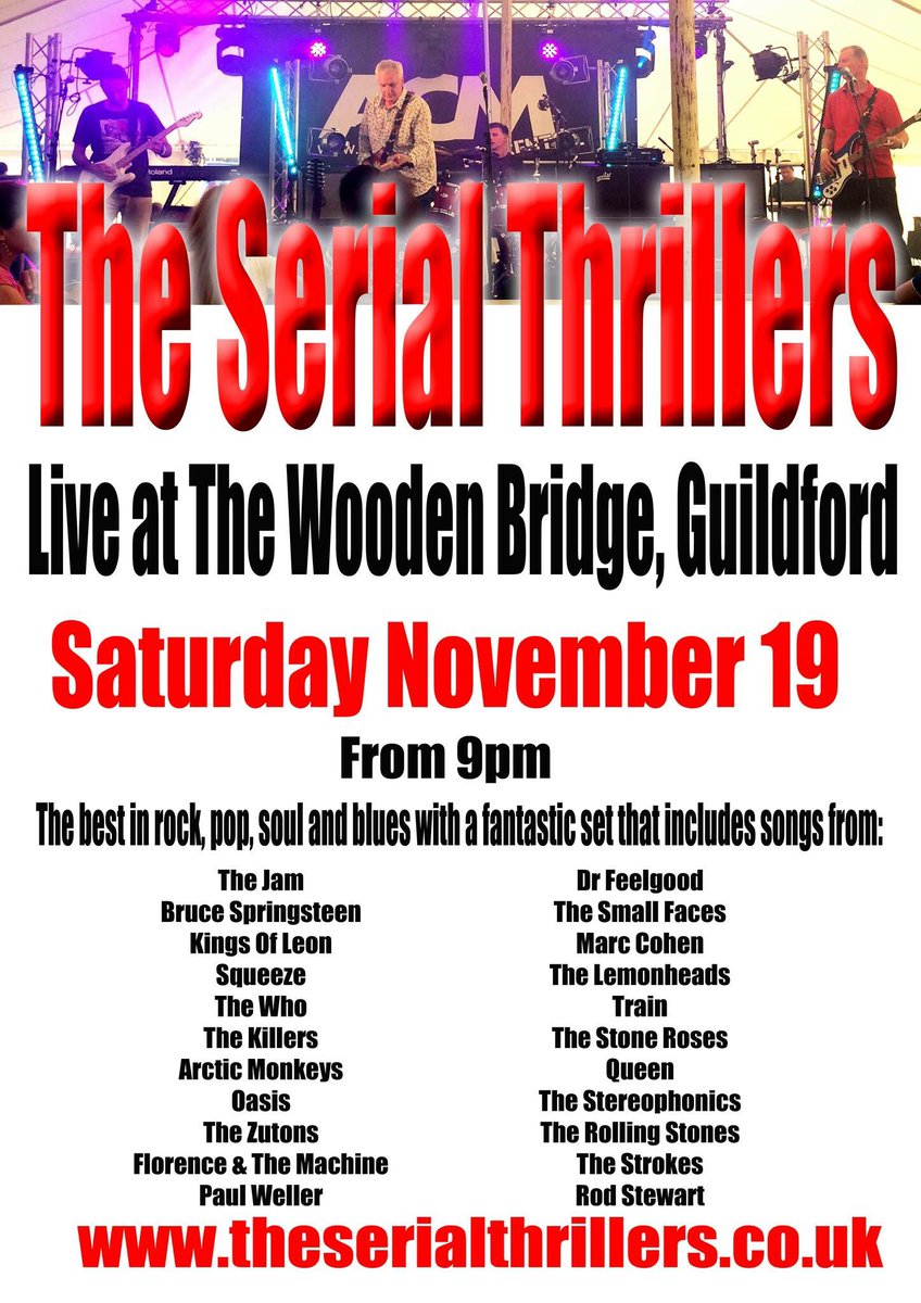 SerialThrills's tweet image. Tonight The Wooden Bridge, from 9 @WeysidersFC @alex7lawrence @belle_lawrence @GuildfordTweets @Love_Guildford @gldfrdclubbers @SurreyGigs
