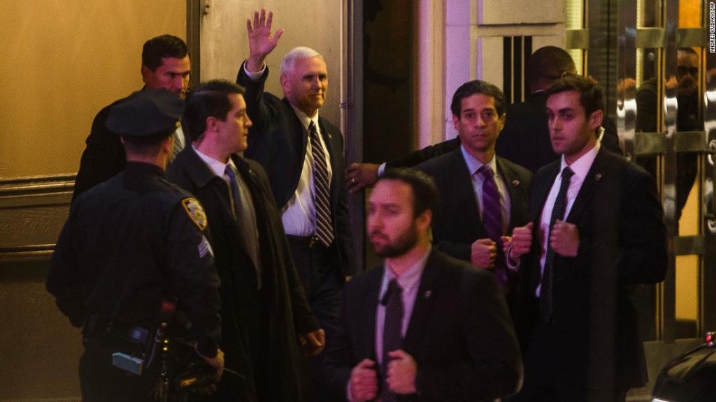 CNN's tweet image. Trump: 'Hamilton' cast harassed Pence cnn.it/2fFPei5