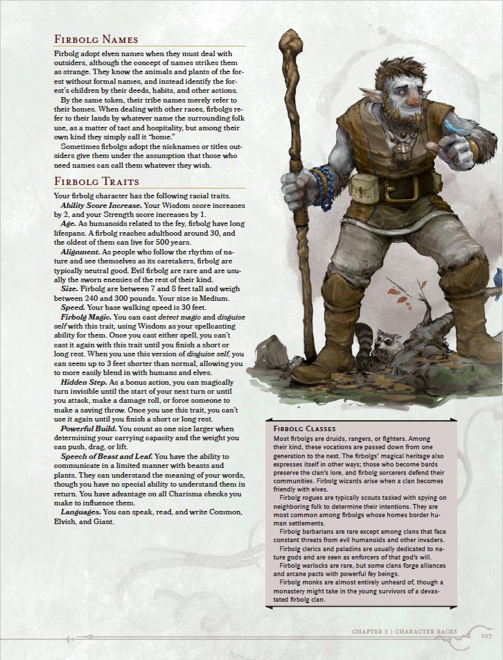 nerdimmersion's tweet photo. Fun fact: Firbolgs can cast beneficial spells while invisible from Hidden Step! #dnd #firbolg #volosguide #dnd5e #hiddenstep https://t.co/ufgpISVczJ