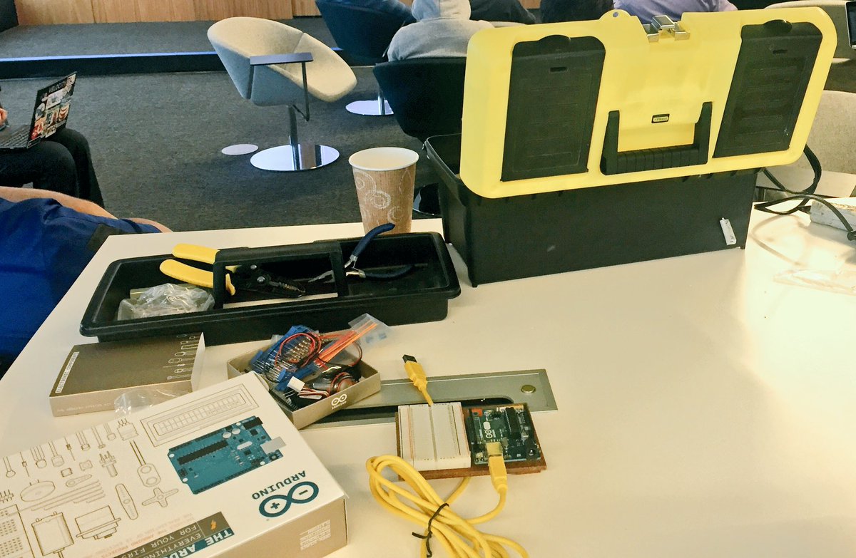 finhacks's tweet photo. Cables, boards, concentrated faces. All here at @CiscoCanada's and @TD_Canada's #IoT meets #FinTech #hardwarehackathon https://t.co/JaIPBjJpAt