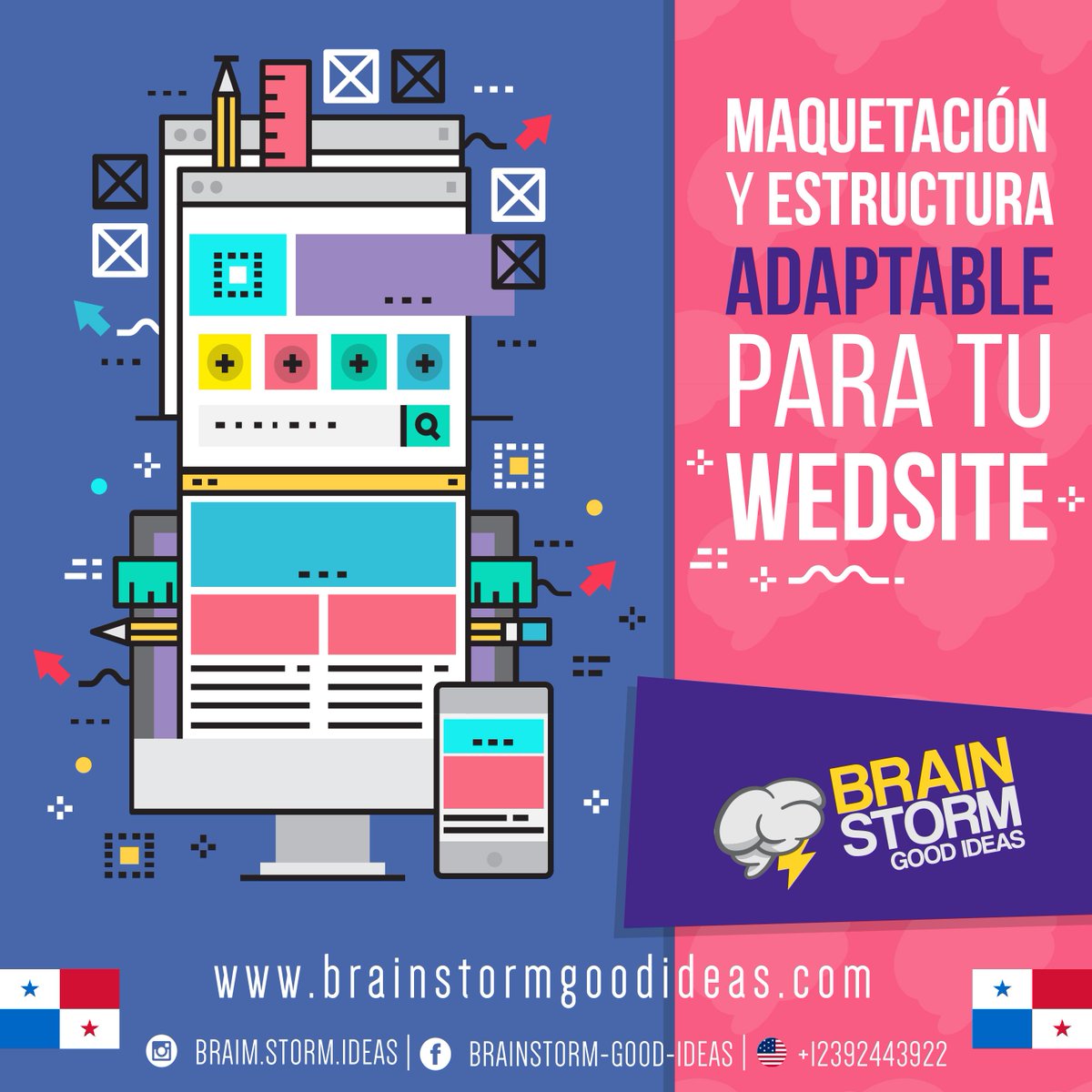 BrainStormGood's tweet image. Diseñamos tu website y la volvemos adaptativo para cualquier dispositivo móvil. ＋507 6307-4451 232-0792 brainstormgoodideas.com