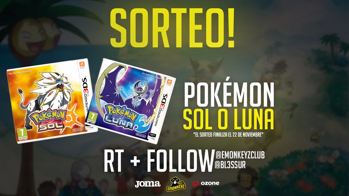 VVV_ESP's tweet photo. ¡SORTEAZO!

Pokémon Sol o Luna para todos aquellos que queréis ser maestros Pokémon ¡Suerte monetes!

Follow + RT a @eMonkeyzClub y @Bl3sSuR https://t.co/Umhp6Aaflm
