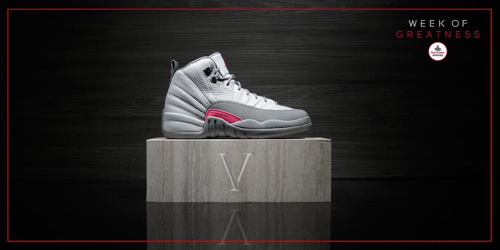 pink and white jordan 12 footlocker