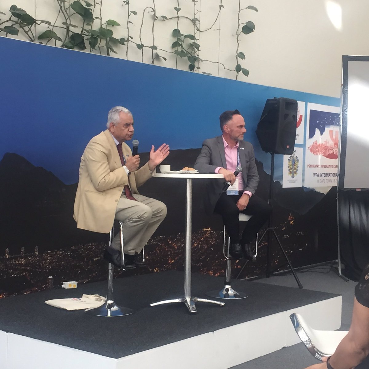 JoeyH176's tweet photo. #WPA2016 Prof Bhugra - Sat afternoon tea discussion ... now at the EC Lounge https://t.co/PfMHOtSzVs