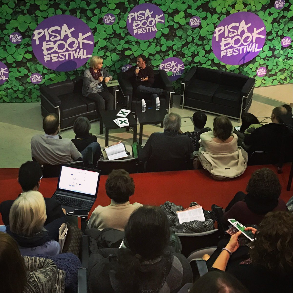 pisabookfest's tweet photo. Salvatore Striano con la nostra direttrice Lucia Della Porta #pbf2016 #trameoff @MPiaTucci @tramefestival @gaetanosava https://t.co/k6atDuMlFA