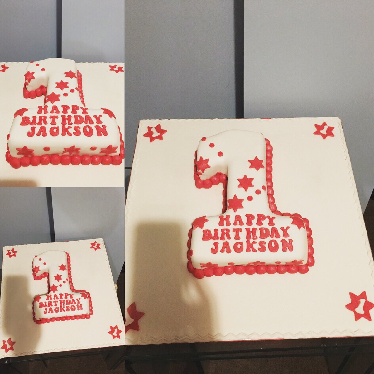 wirralcakeco's tweet photo. First birthday cake for Jackson whose one today #HappyBirthday #celebration #stars #homemade #wirral #cute customer adding toy cars to top https://t.co/KhLNFGIAZp