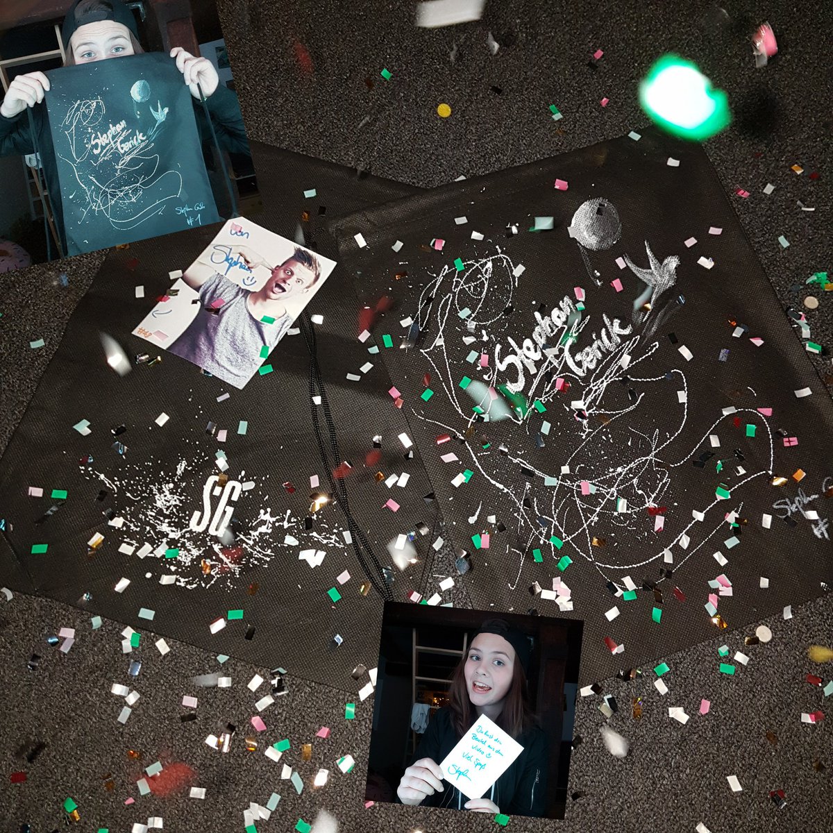 yungprettykathy's tweet photo. Dein Merch ist angekommen! @StephanGerick Grund zum feiern๐๐ hab mich mega gefreut๐ค#danke #TeamGerick
___
& wer saugt jz das Konfetti weg?๐ https://t.co/WsmhUf8tNF