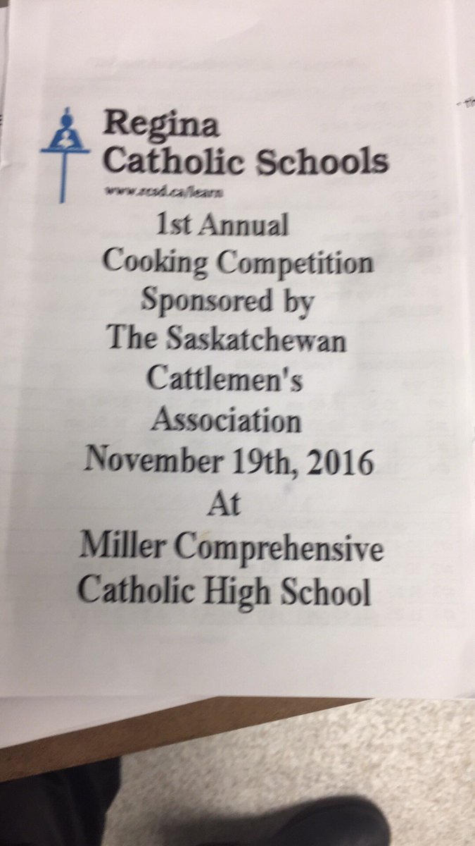 chefwesterlund's tweet photo. At Miller High school Judging the 1st annual Cooking Comp!  The youth of are industry are hard at work. @@SaskCattlemens @CHOPsteakhouse https://t.co/D5xbvxhmAJ