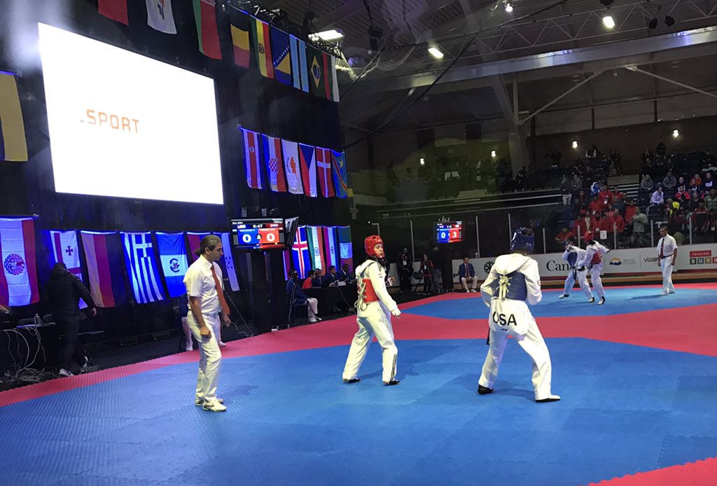 USA_Taekwondo's tweet photo. Team USA's Trinity Sullivan gave her all in a tense match against CRO but was unable to get the victory in todays opener. #USATKD #2016WTJC https://t.co/KuDHyYmDSB