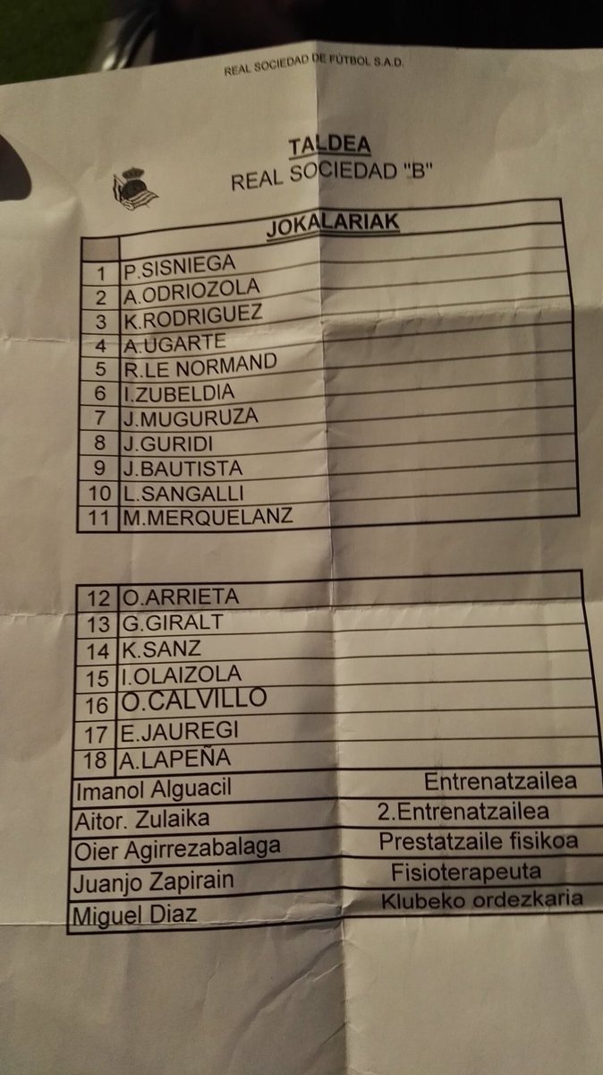 EsSegunda_B's tweet photo. Grupo II

También comenzado el #RealSociedadB - @arenas_club1909 en Zubieta.

Gana el filial con gol de Jon Bautista. (1-0) https://t.co/YoQHA9kj6V
