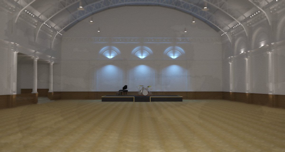 AnitaBrown3D's tweet photo. Awesome (and empty!) 3D scene of @The_RHH ready for some creative event styling! What would you suggest?! #lindleyhall #eventprofs @The_RHS https://t.co/GgOwwzzj0L