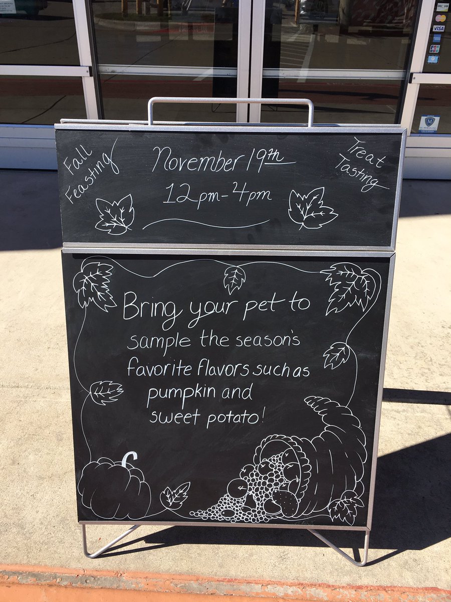 prosperpetsmart's tweet photo. Ready to go! Come in today for the #fallfeasting #treattasting #PetSmartEvents #plainsregion @CpaulChuck2 https://t.co/dNRXMHEhgn