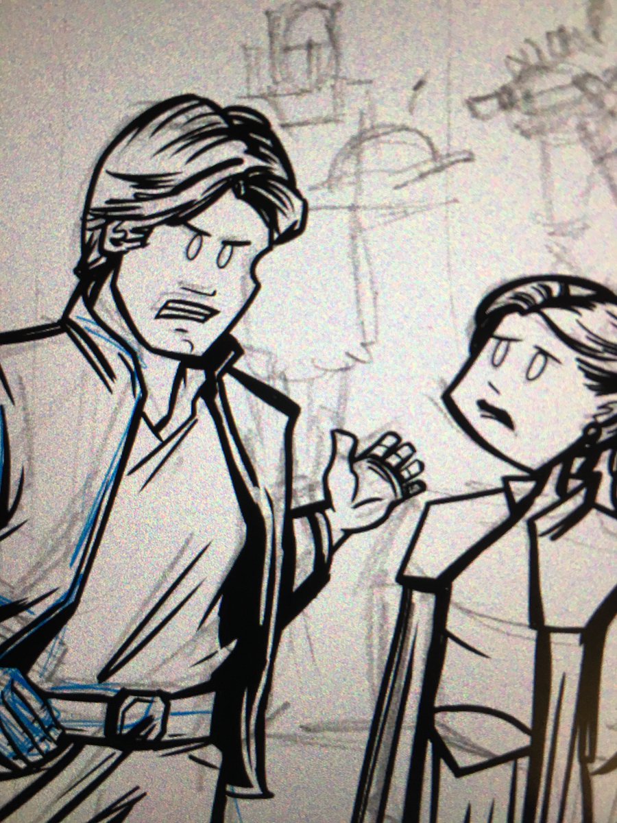 PatrickScullin's tweet image. Sketching up a new #ispeaknerd #comic #starwars #cloudcity #drawing #inking