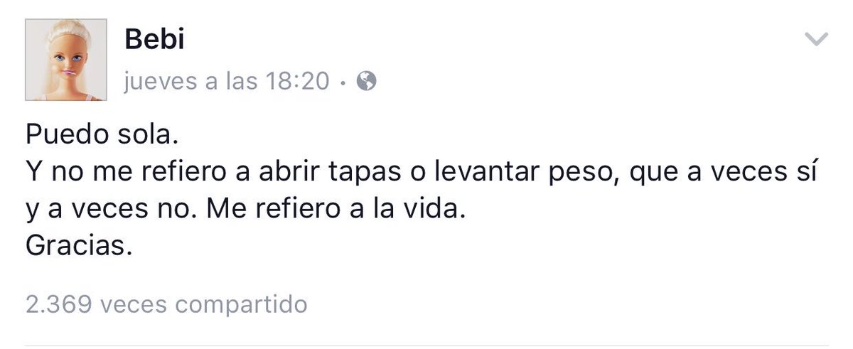 AnaFdezMera's tweet photo. #ComoTeExplicoQue puedo sola y que me refiero a la vida y que tengo claro que #VivirNoEsSoloRespirar https://t.co/4M1a0MwE5Y