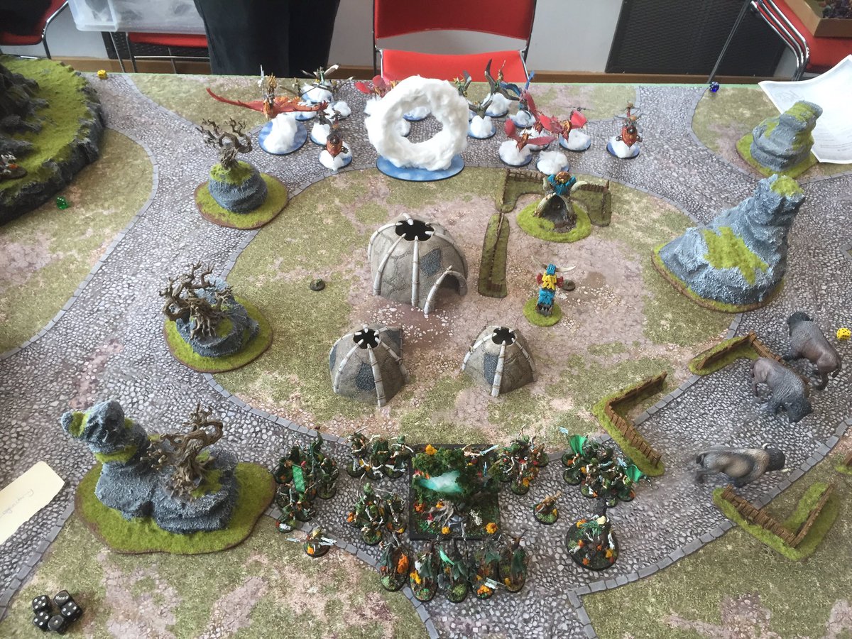 HadrielCaine's tweet photo. Orruk Encampment vs @WarhammerGC stag lord flew... Too close to the fire. Skylok lead a territory victory #raw2016 https://t.co/aB7sDlBr1X