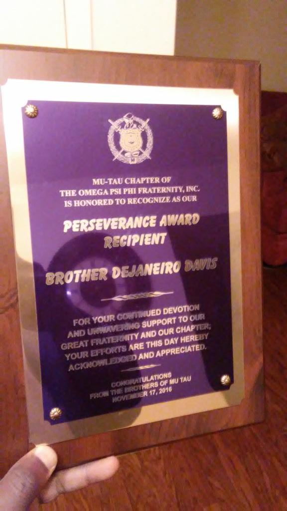 Justruntheplay's tweet photo. Unexpected but humbly accepted. ...!!
#mutau #perserverance #seeitthrough
#OmegaPsiPhiFraternity https://t.co/zsOcZz6qZZ