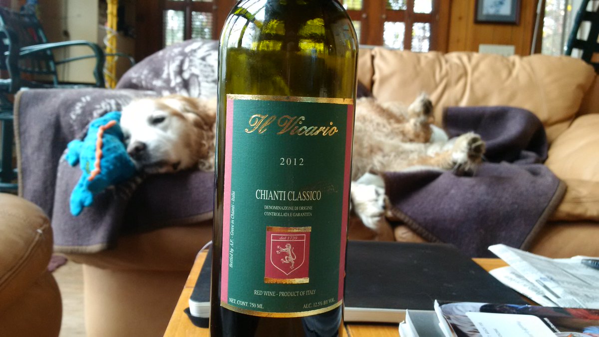DaewooSchnae's tweet photo. Last night's sacrifice, Il Vicario. Bright, fruity, nice acidity paired w/ pizza. So good! @FozyDog approved. https://t.co/pf2lg92lHg