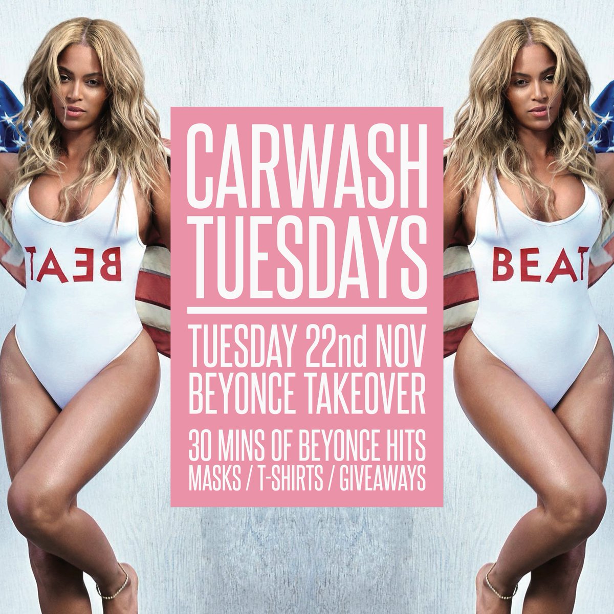 CarwashAberdeen's tweet photo. 3 more sleeps until we go Beyonce crazy! Masks giveaways and more.. glist open now text 07880327363! #letsgetcarwashed @undergroundklub https://t.co/UQhqi0VvHG