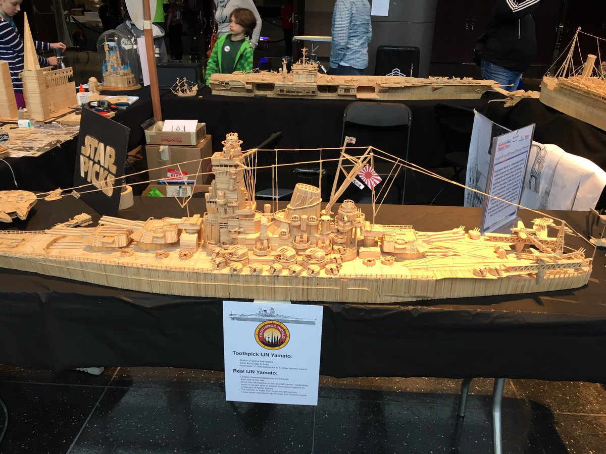 mrshoward118's tweet photo. Got time on your hands and 10,000 toothpicks lying around? Make this!   @ROCHMakerFaire #rmmf16 #Makerfaire https://t.co/x4k4o8BBSj