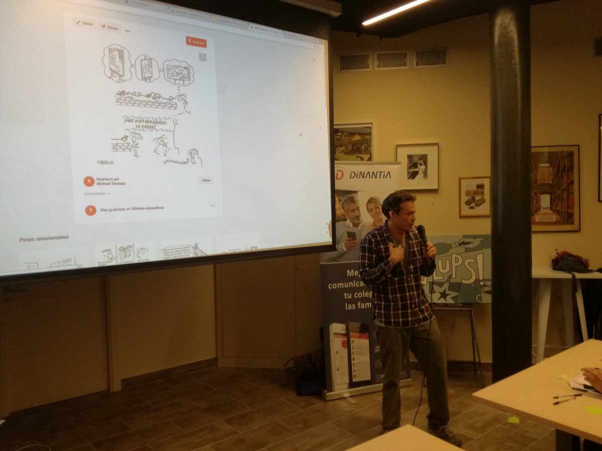 innobaredu's tweet photo. Y... por último, nuestro experto en cerrar InnoBares... @mchlthmsbnntt ¡Reflexionando sobre la goma de borrar! #InnoBar5 https://t.co/aXykDy9Pn6