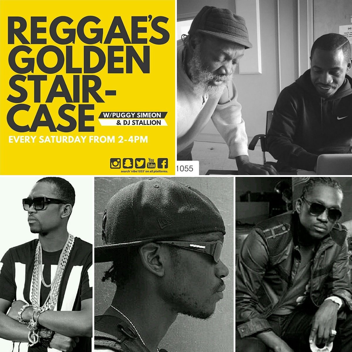 Tune in for #ReggaesGoldenStaircase with <a href="/puggysimeon/">Puggy Simeon</a> and <a href="/djstallion23/">DJ STALLION</a>. Part 2 of  <a href="/busysignal/">BusySignal</a> artist feature <a href="/VIBE105TO/">VIBE105TO</a>