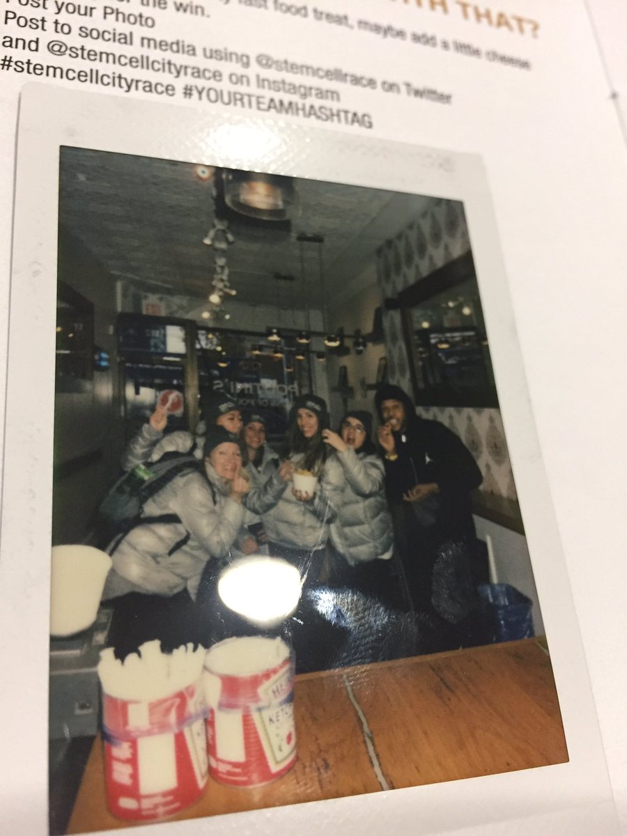 ddtaylordd's tweet photo. @StemCellRace our poutine break I am the photographer #stemcellcityrace Team THA https://t.co/UoA6dbunJa