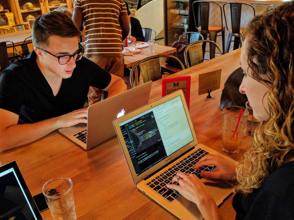 <a href="/jackhq/">JRS Innovation Center</a> @JoshuaASmith and @kends_dav working hard on their assignments this afternoon. #learntocode #chstech /cc <a href="/twilson63/">Tom Wilson</a> <a href="/TripOtt/">Haiqal Afiq Onn</a>