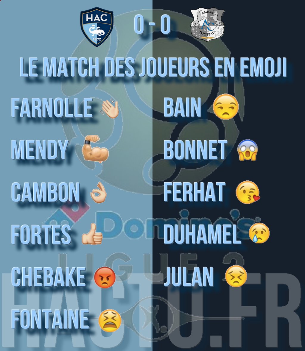 hacnews1872's tweet photo. Nouveautรฉ @hactu_fr retrouvez le match des joueurs en Emoji : la #EMOJINOTE !! #HACASC #TeamHAC https://t.co/qPBhuR1evC