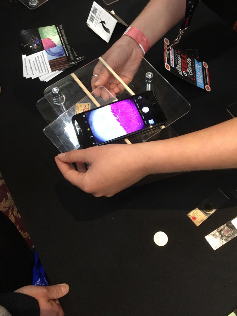 markjwatts's tweet photo. The Smartphone Microscope. Amazing 325x magnification!
#RMMF16 #MakerFaire #rochesterarts https://t.co/83EV2kAoKw