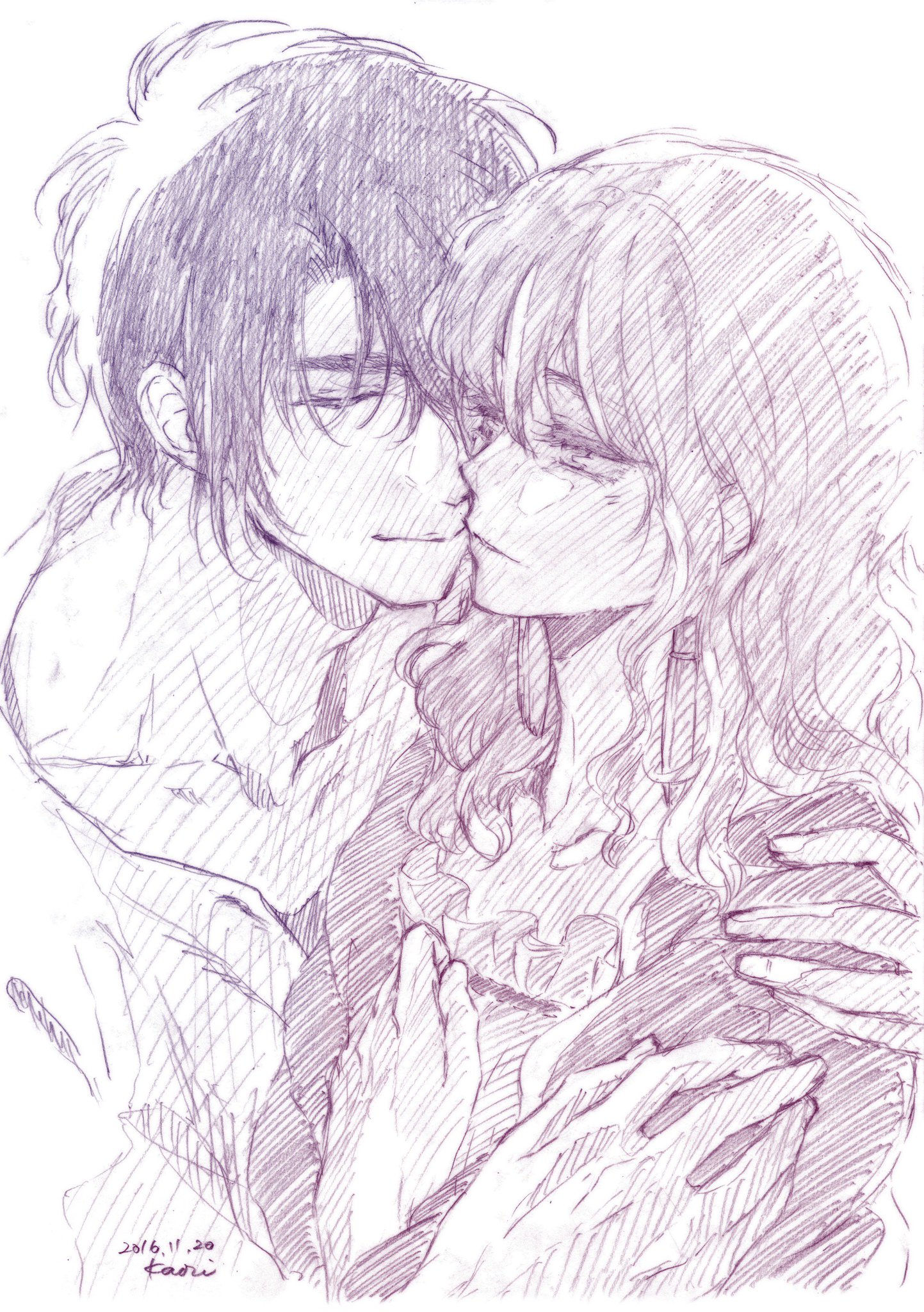 O A Twitter 雪広うたこ先生 高殿円先生の 魔界王子 ７７柱の表紙が素敵すぎたのでハクヨナで簡易模写 結構違ってますがご容赦を シャーペンで影を短時間につけるのはやはり難しい