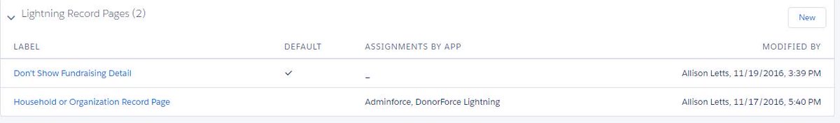 allisonletts's tweet image. Giving my fundraising and admin apps more detail on customized Lightning record pages for #LightningChallenge day 7!