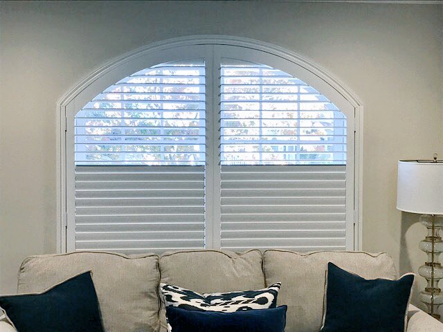 HomesteadWindow's tweet image. An arch top shutter custom-made to fit this specialty shape window to the T! #LongIsland