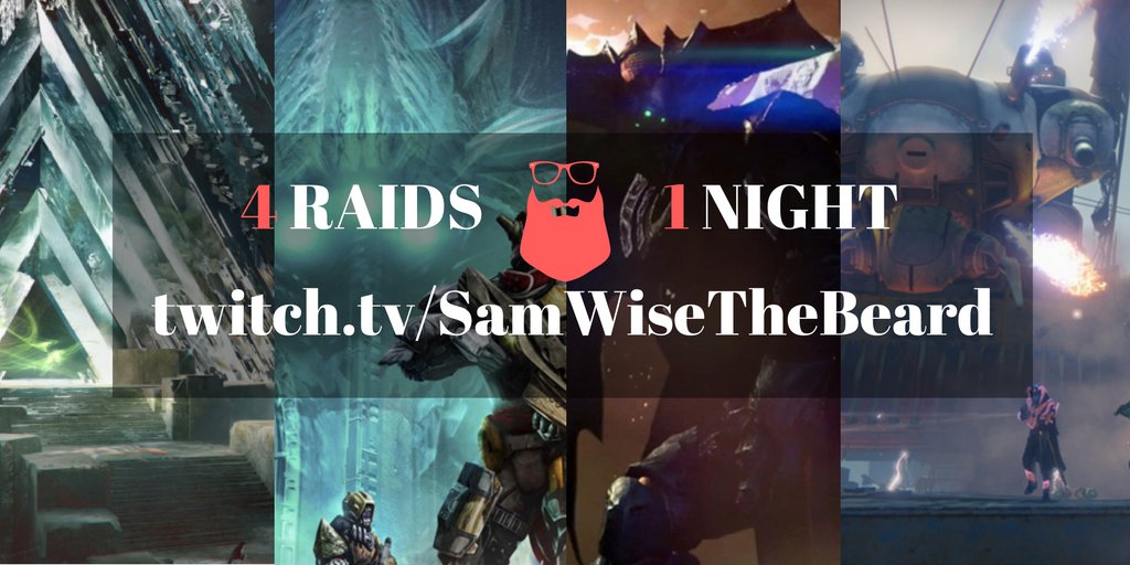 wise_beard's tweet image. 2 Down 2 to go!
twitch.tv/samwisethebeard

#twitch #bungie #destiny #destinythegame