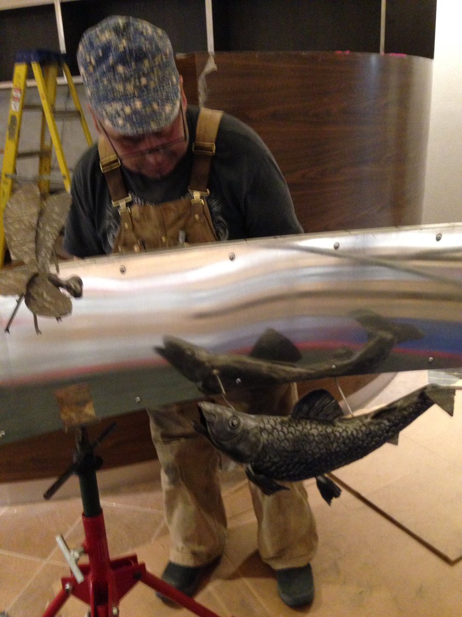 ARMAForgeShop's tweet image. Busy week or so as we were installing this piece of #artwork for our new friends at the @Marriott in #ColdLake! #wrought #iron