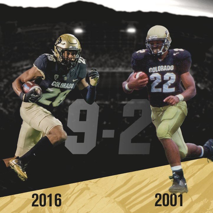 CUBuffsFootball's tweet image. First time since 2001 we're 9-2 and 14th time with nine-plus wins in a season. Others: 1923-61-67-71-76-89-90-92-94-95-96-2001-02. #GoBuffs